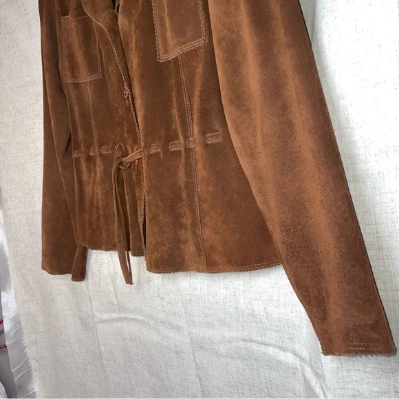 Maximo Wilsons Classic Brown Suede Western Belted Jacket Women's XL Vintage Y2K - Picture 6 of 16